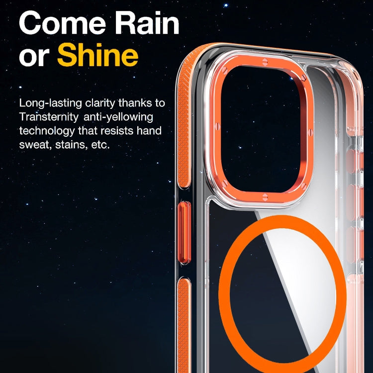 For iPhone 16 Pro Max Dual-Color Clear Acrylic Hybrid TPU MagSafe Phone Case