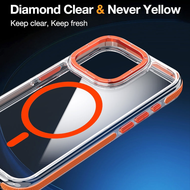 For iPhone 16 Dual-Color Clear Acrylic Hybrid TPU MagSafe Phone Case