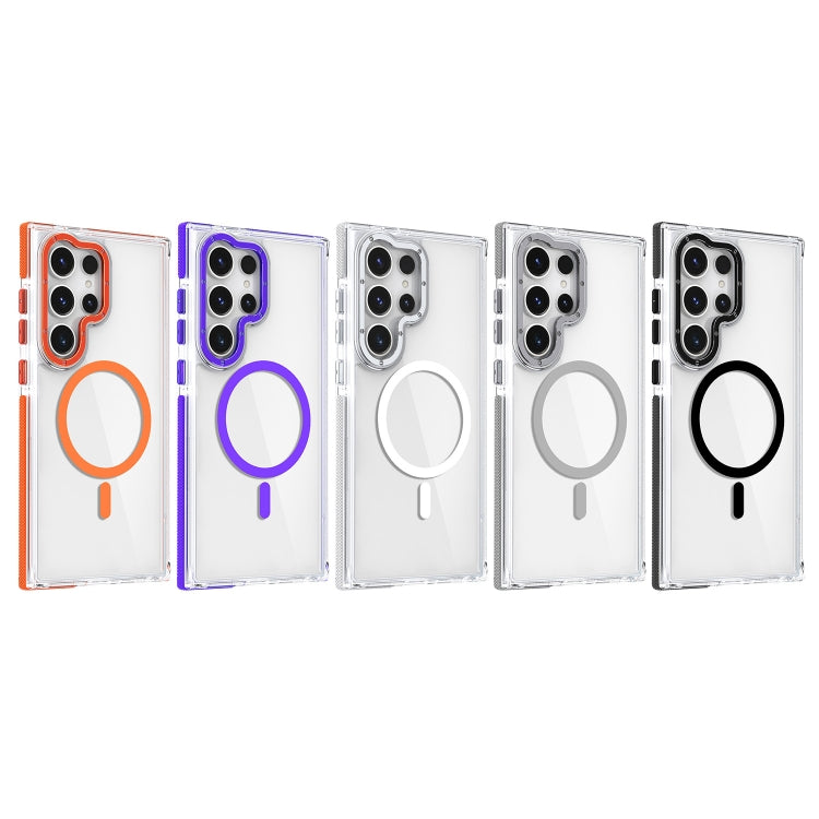 For Samsung Galaxy S25 Ultra 5G Dual-Color Clear Acrylic Hybrid TPU MagSafe Phone Case