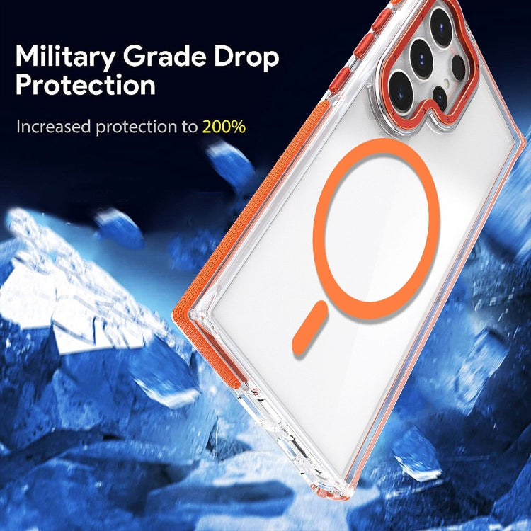For Samsung Galaxy S25 Ultra 5G Dual-Color Clear Acrylic Hybrid TPU MagSafe Phone Case