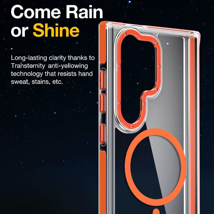 For Samsung Galaxy S25 Ultra 5G Dual-Color Clear Acrylic Hybrid TPU MagSafe Phone Case