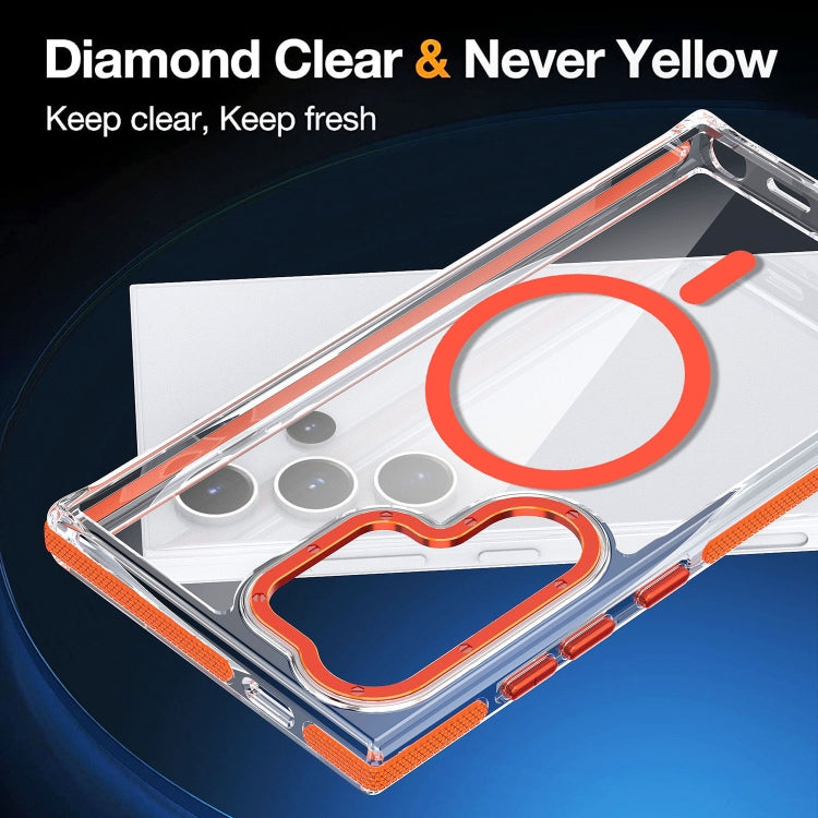 For Samsung Galaxy S25 Ultra 5G Dual-Color Clear Acrylic Hybrid TPU MagSafe Phone Case