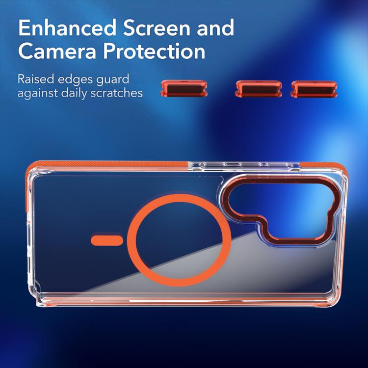 For Samsung Galaxy S25 Ultra 5G Dual-Color Clear Acrylic Hybrid TPU MagSafe Phone Case