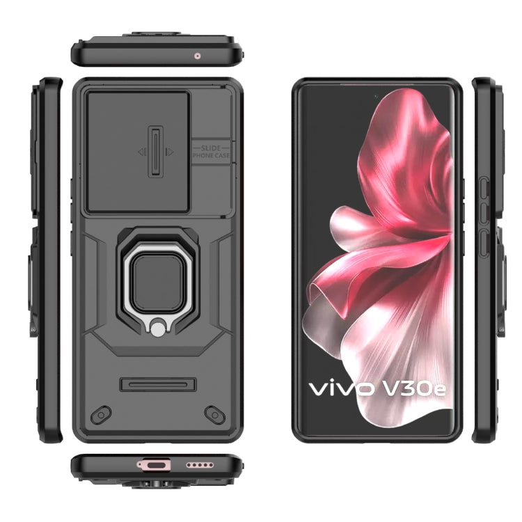 For vivo V30e 5G Global Sliding Camshield TPU + PC Shockproof Phone Case with Holder