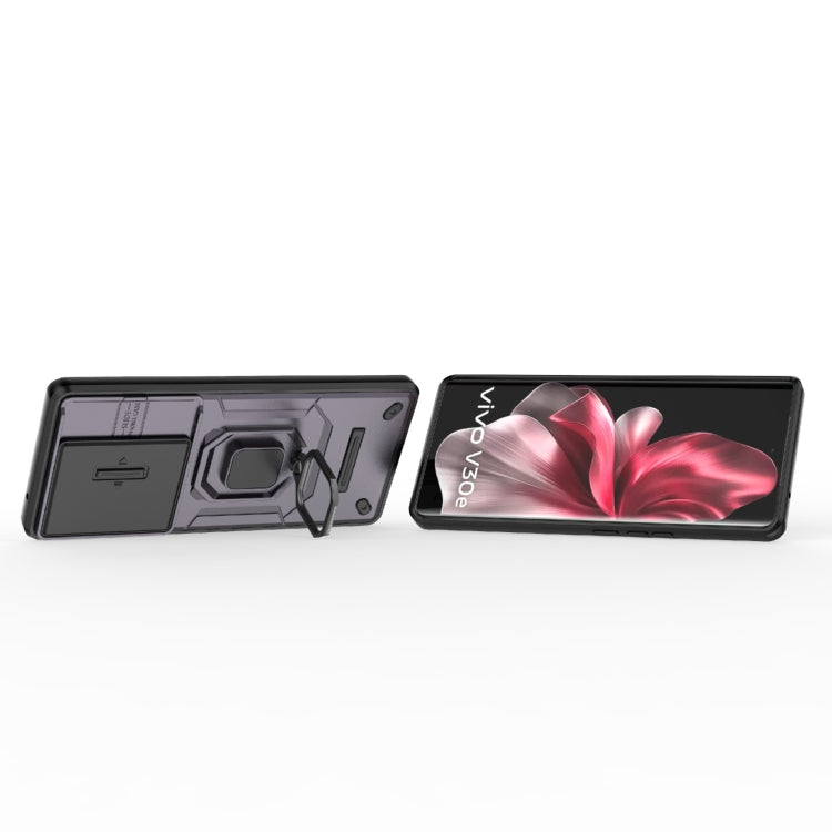 For vivo V30e 5G Global Sliding Camshield TPU + PC Shockproof Phone Case with Holder