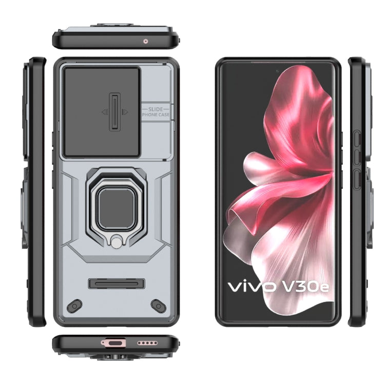 For vivo V30e 5G Global Sliding Camshield TPU + PC Shockproof Phone Case with Holder