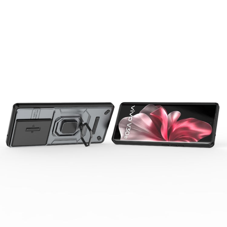 For vivo V30e 5G Global Sliding Camshield TPU + PC Shockproof Phone Case with Holder