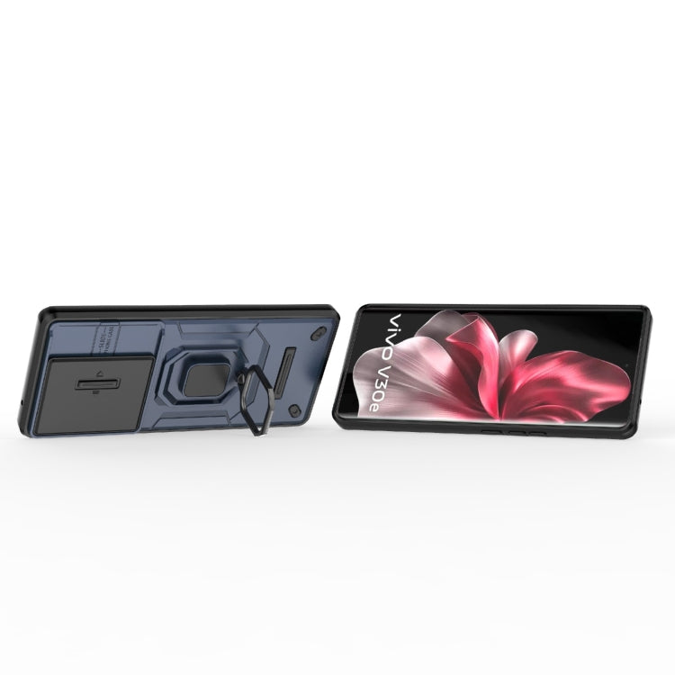 For vivo V30e 5G Global Sliding Camshield TPU + PC Shockproof Phone Case with Holder