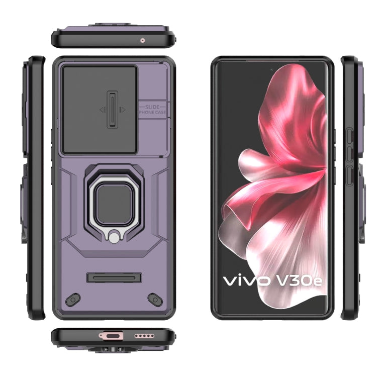 For vivo V30e 5G Global Sliding Camshield TPU + PC Shockproof Phone Case with Holder