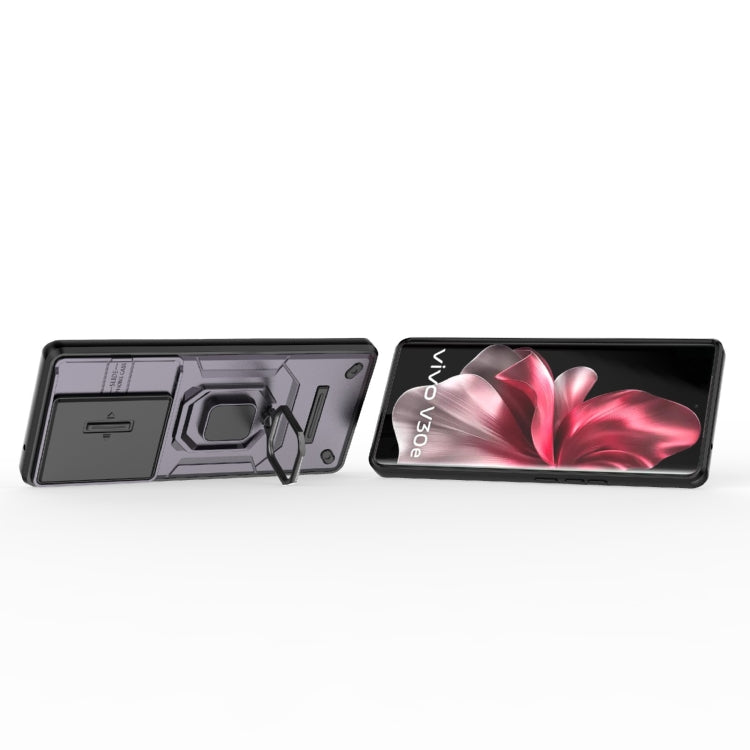 For vivo V30e 5G Global Sliding Camshield TPU + PC Shockproof Phone Case with Holder