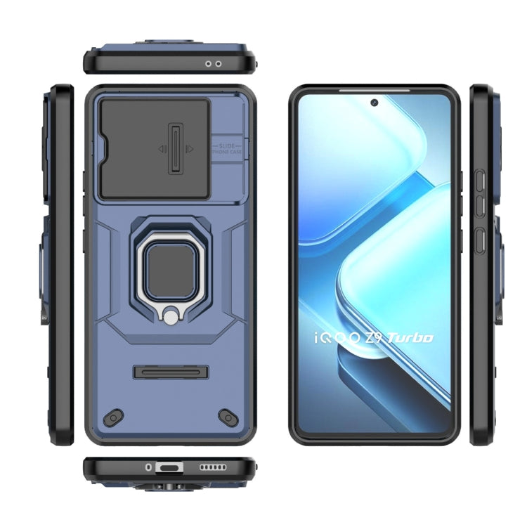 For vivo iQOO Z9 Turbo 5G Sliding Camshield TPU + PC Shockproof Phone Case with Holder