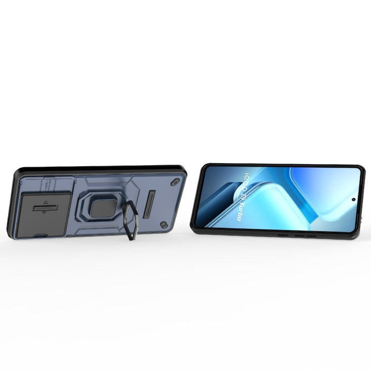 For vivo iQOO Z9 Turbo 5G Sliding Camshield TPU + PC Shockproof Phone Case with Holder