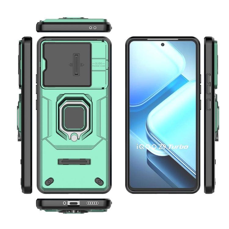 For vivo iQOO Z9 Turbo 5G Sliding Camshield TPU + PC Shockproof Phone Case with Holder