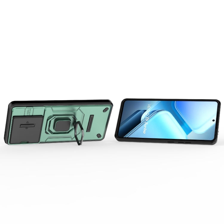 For vivo iQOO Z9 Turbo 5G Sliding Camshield TPU + PC Shockproof Phone Case with Holder