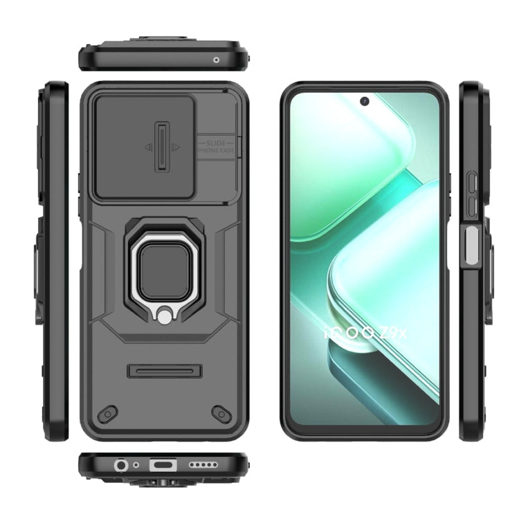 For vivo iQOO Z9X 5G Sliding Camshield TPU + PC Shockproof Phone Case with Holder