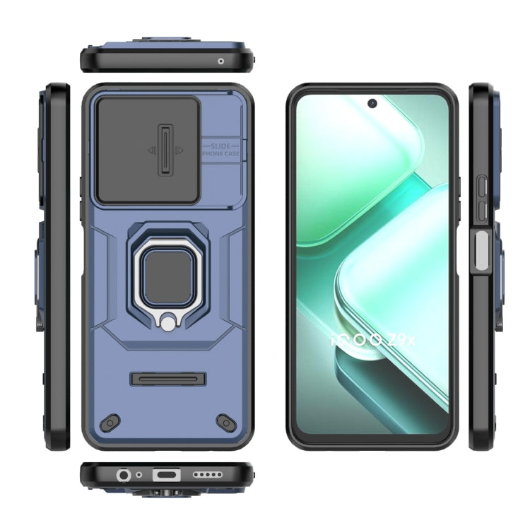 For vivo iQOO Z9X 5G Sliding Camshield TPU + PC Shockproof Phone Case with Holder