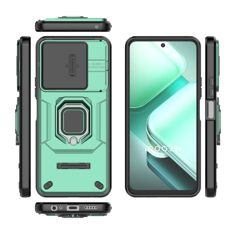 For vivo iQOO Z9X 5G Sliding Camshield TPU + PC Shockproof Phone Case with Holder