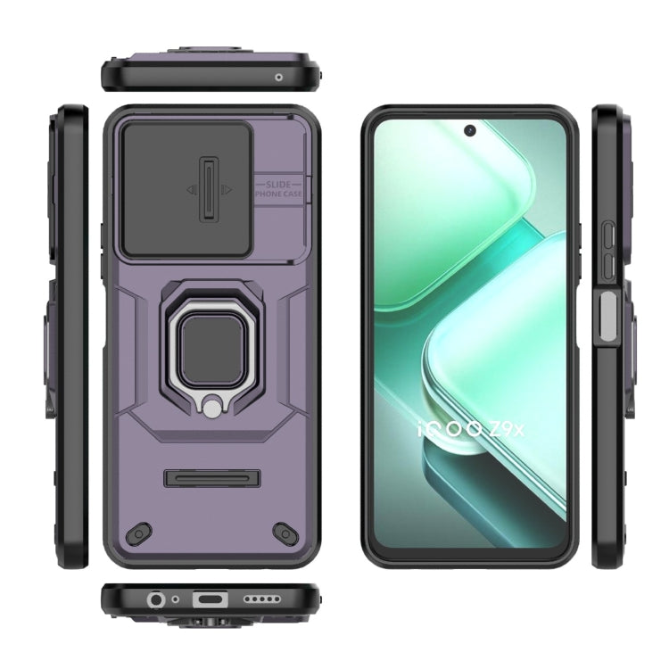 For vivo iQOO Z9X 5G Sliding Camshield TPU + PC Shockproof Phone Case with Holder