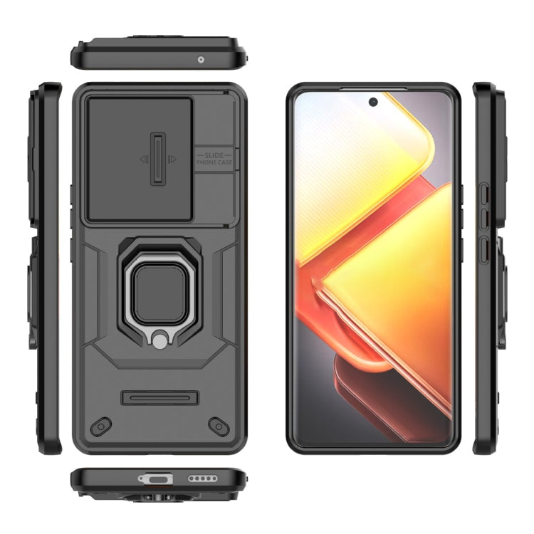 For vivo iQOO Z9s Pro 5G Global Sliding Camshield TPU + PC Shockproof Phone Case with Holder