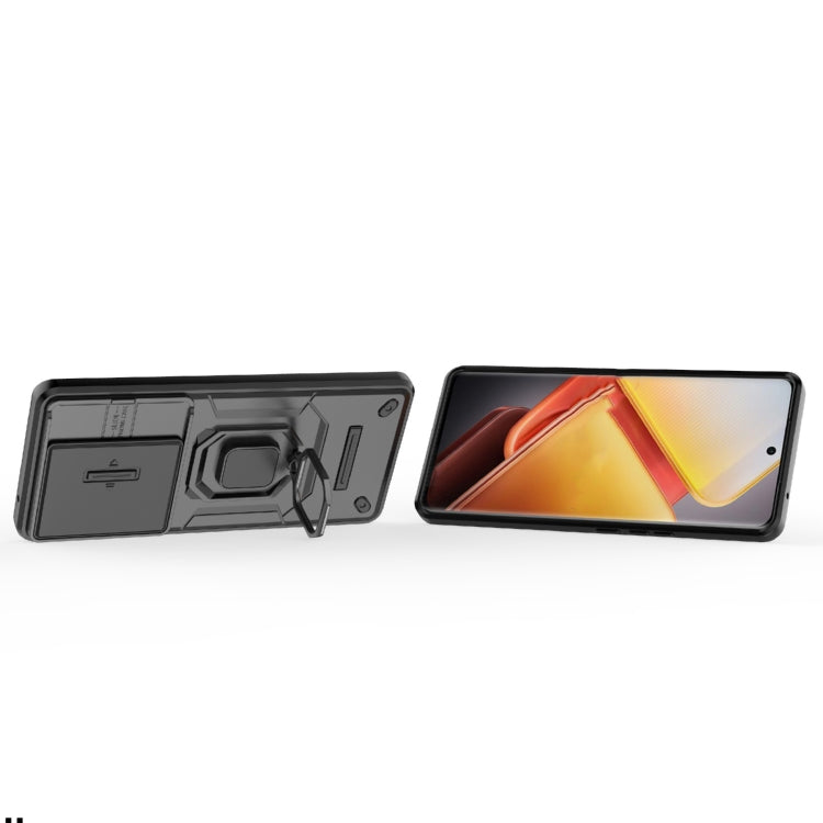 For vivo iQOO Z9s Pro 5G Global Sliding Camshield TPU + PC Shockproof Phone Case with Holder