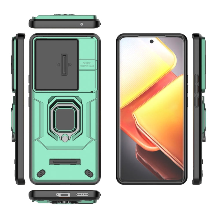 For vivo iQOO Z9s Pro 5G Global Sliding Camshield TPU + PC Shockproof Phone Case with Holder