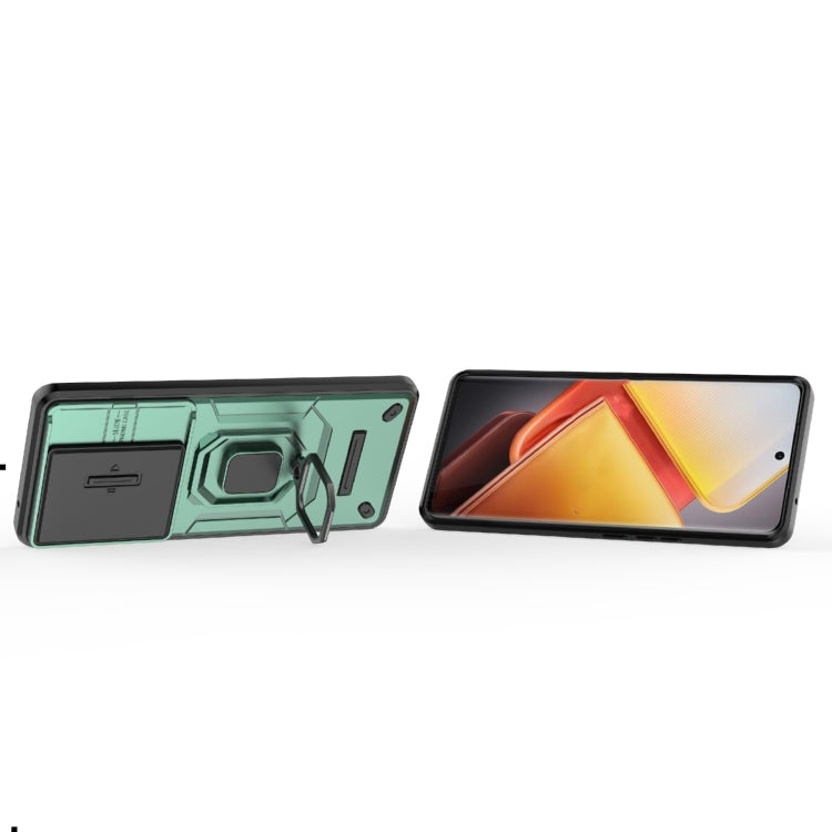 For vivo iQOO Z9s Pro 5G Global Sliding Camshield TPU + PC Shockproof Phone Case with Holder