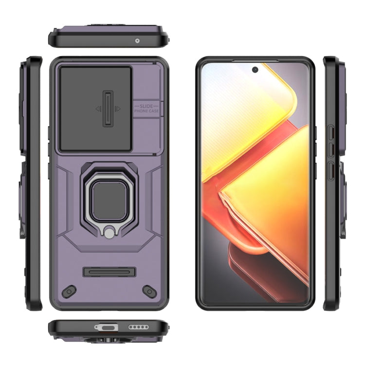 For vivo iQOO Z9s Pro 5G Global Sliding Camshield TPU + PC Shockproof Phone Case with Holder