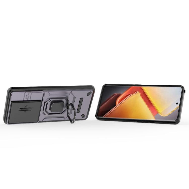 For vivo iQOO Z9s Pro 5G Global Sliding Camshield TPU + PC Shockproof Phone Case with Holder