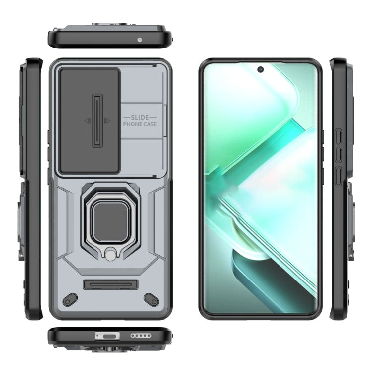 For vivo iQOO Z9s 5G Global Sliding Camshield TPU + PC Shockproof Phone Case with Holder