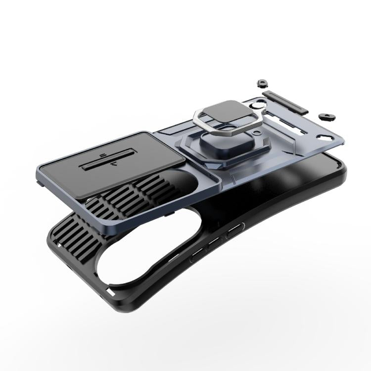 For vivo V50 5G Global Sliding Camshield TPU + PC Shockproof Phone Case with Holder