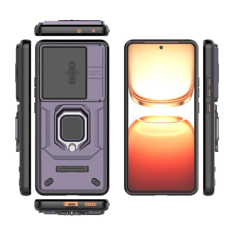 For vivo iQOO Z10 Turbo 5G Sliding Camshield TPU + PC Shockproof Phone Case with Holder