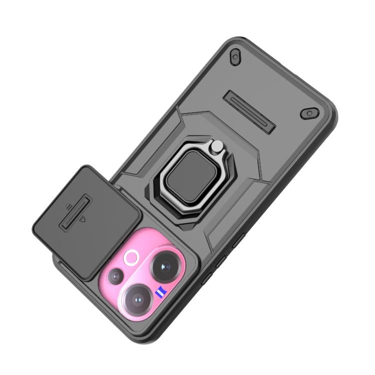 For vivo V60 5G Global Sliding Camshield TPU + PC Shockproof Phone Case with Holder