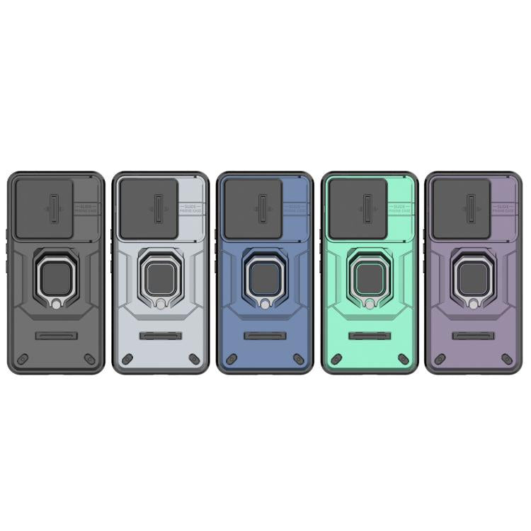 For vivo V60 5G Global Sliding Camshield TPU + PC Shockproof Phone Case with Holder