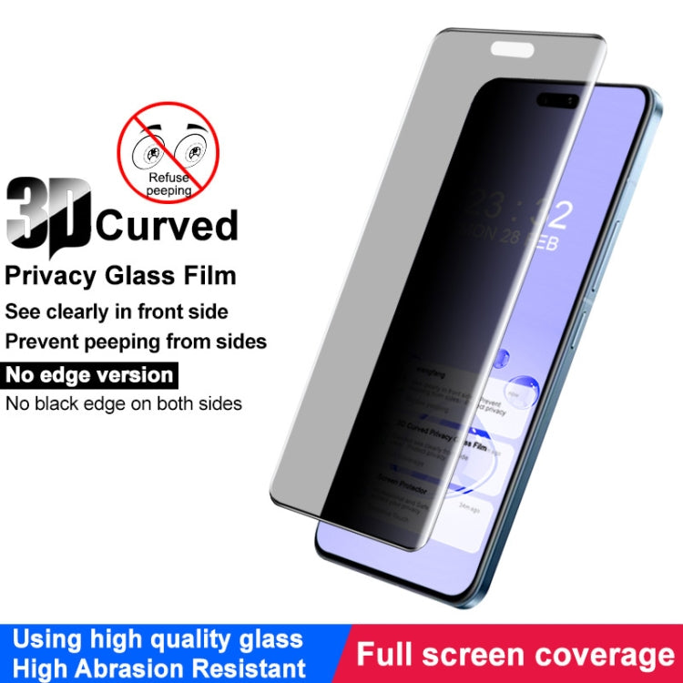 For Xiaomi Civi 4 Pro 5G imak No Edge Version 3D Curved Privacy Full Screen Tempered Glass Film