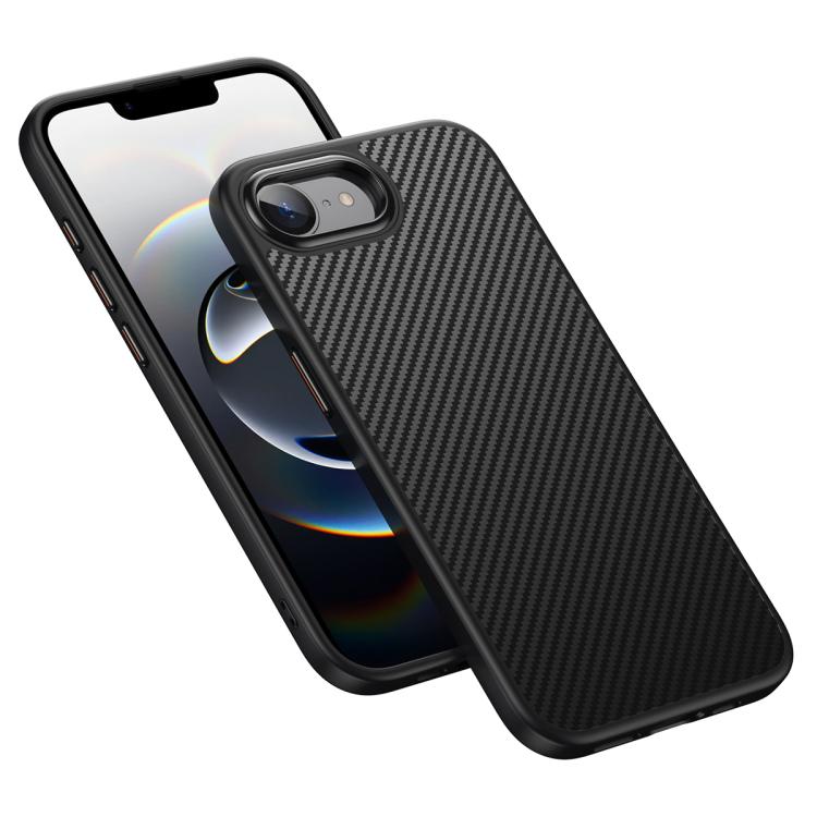 For iPhone 17e / 16e Kevlar Fiber Texture Shockproof Magnetic Phone Case - Black