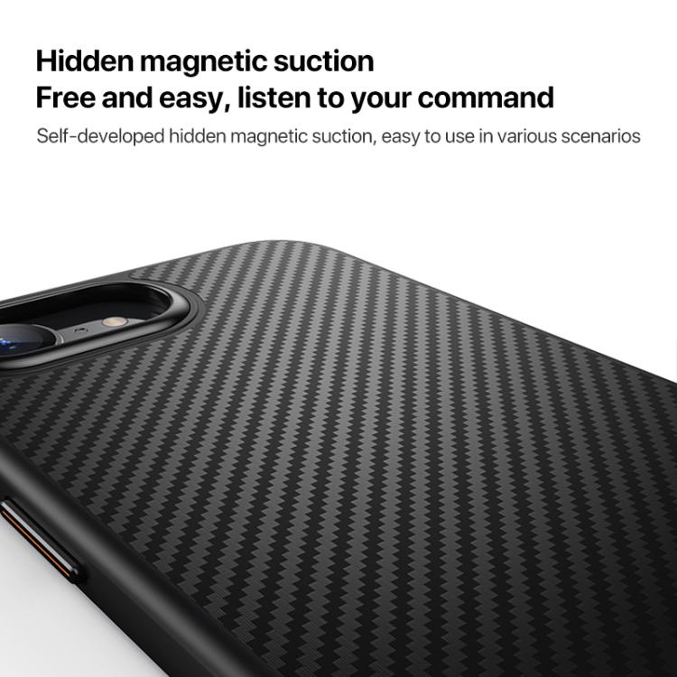 For iPhone 17e / 16e Kevlar Fiber Texture Shockproof Magnetic Phone Case - Black