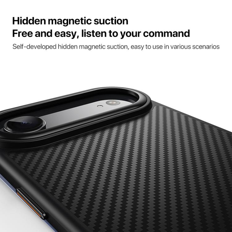 For iPhone Air Kevlar Fiber Texture Shockproof Magnetic Phone Case - Black