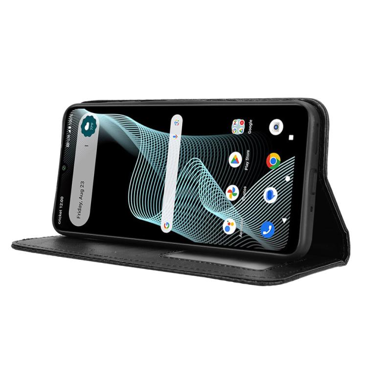 For Cricket Icon 6  Magnetic Buckle Retro Texture Leather Phone Case