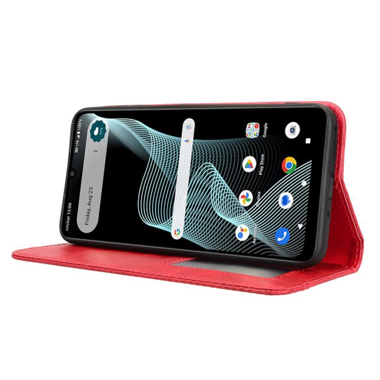 For Cricket Icon 6  Magnetic Buckle Retro Texture Leather Phone Case