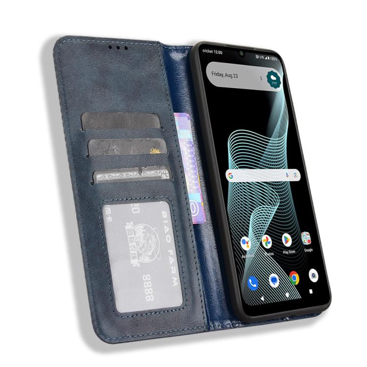 For Cricket Icon 6  Magnetic Buckle Retro Texture Leather Phone Case