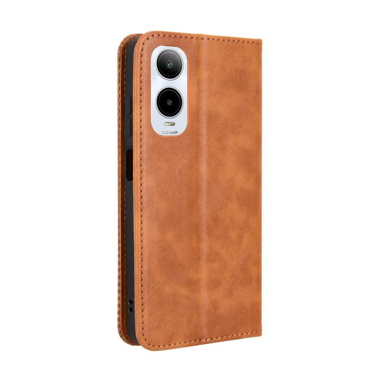 For Cricket Icon 6  Magnetic Buckle Retro Texture Leather Phone Case