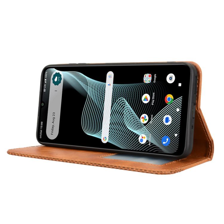 For Cricket Icon 6  Magnetic Buckle Retro Texture Leather Phone Case