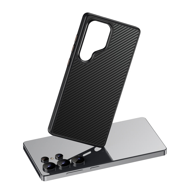 For Samsung Galaxy S25 Ultra 5G MagSafe Kevlar Fiber Shockproof Phone Case - Black