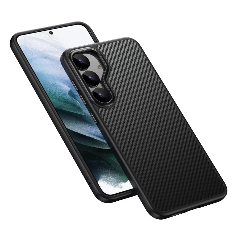 For Samsung Galaxy S25+ 5G MagSafe Kevlar Fiber Shockproof Phone Case - Black