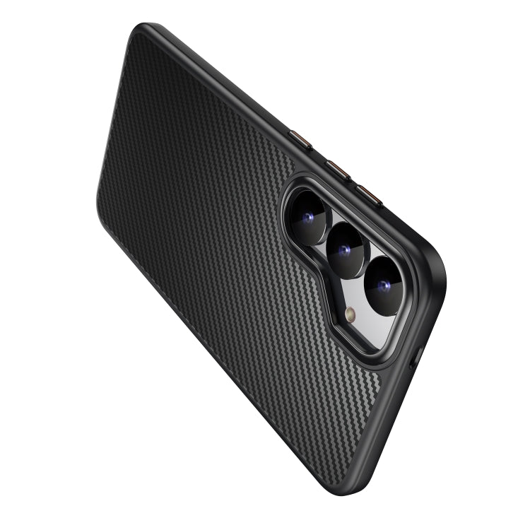 For Samsung Galaxy S25+ 5G MagSafe Kevlar Fiber Shockproof Phone Case - Black