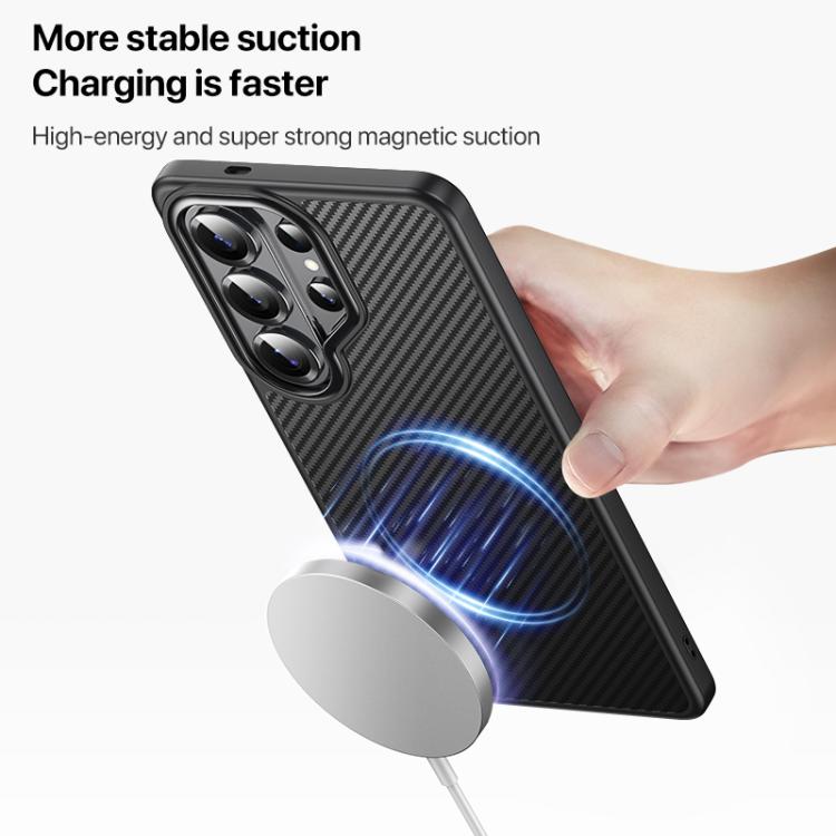 For Samsung Galaxy S26 Ultra 5G MagSafe Kevlar Fiber Shockproof Phone Case - Black