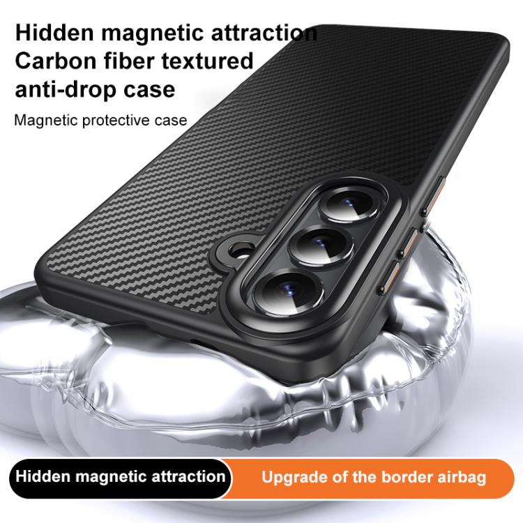 For Samsung Galaxy S26+ 5G MagSafe Kevlar Fiber Shockproof Phone Case - Black