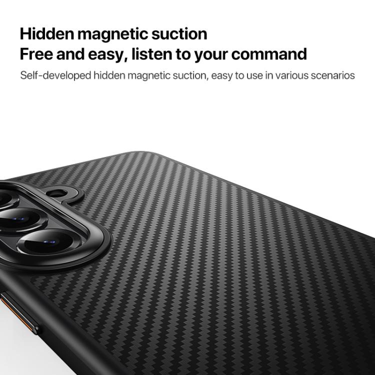For Samsung Galaxy S26+ 5G MagSafe Kevlar Fiber Shockproof Phone Case - Black
