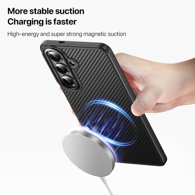For Samsung Galaxy S26+ 5G MagSafe Kevlar Fiber Shockproof Phone Case - Black
