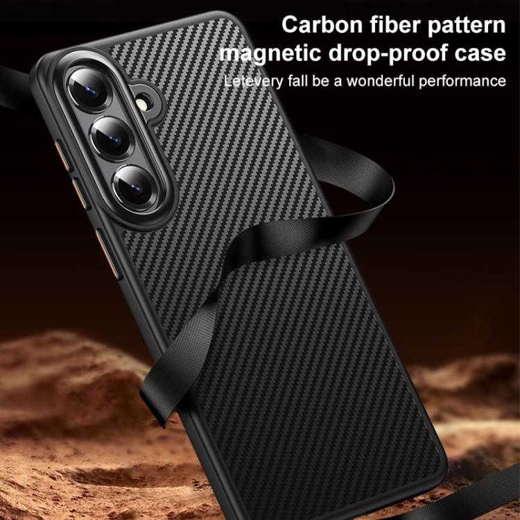 For Samsung Galaxy S26+ 5G MagSafe Kevlar Fiber Shockproof Phone Case - Black